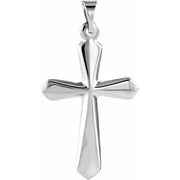 14K White 22.5x16 mm Cross Pendant