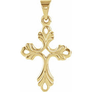 14K Yellow Cross Pendant