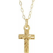 14K Yellow 9.5x6.5 mm Cross 15' Necklace