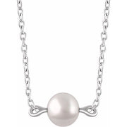 14k White Cultured White Freshwater Pearl 16-18' Necklace