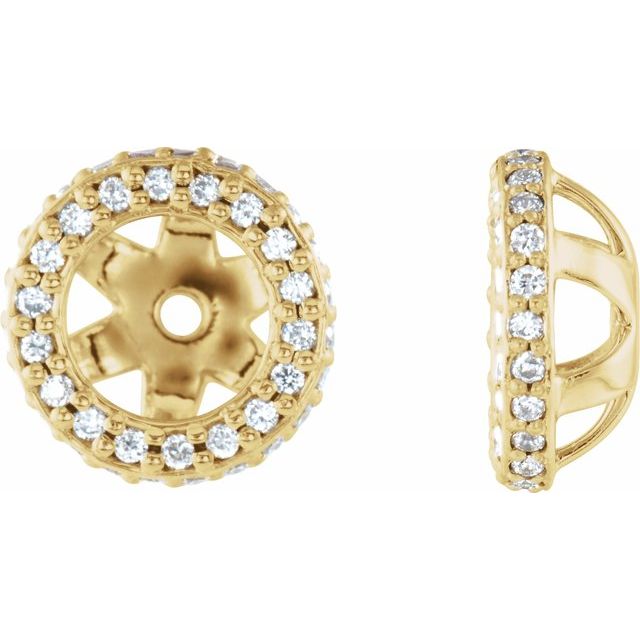 14k Yellow 1/4 Ctw Natural Diamond Earring Jackets