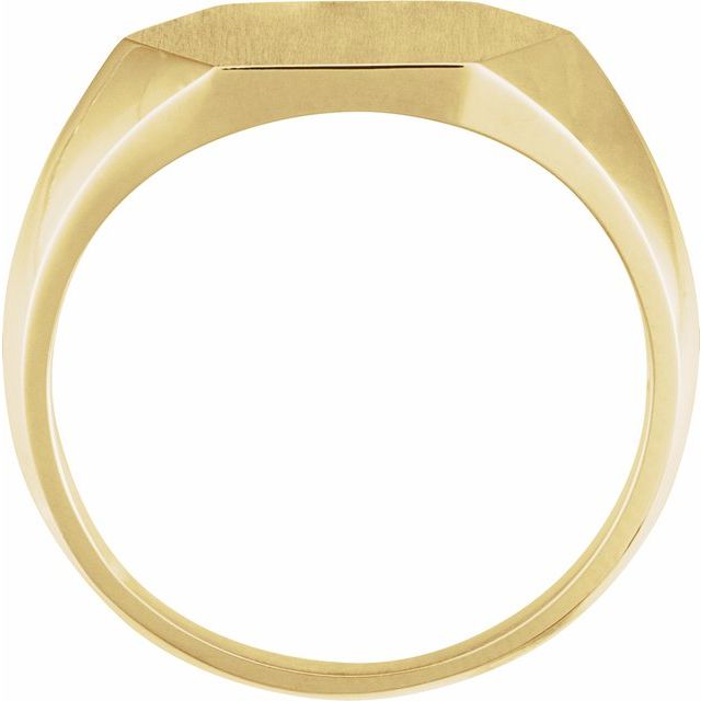 14k Yellow 14 Mm Hexagon Signet Ring
