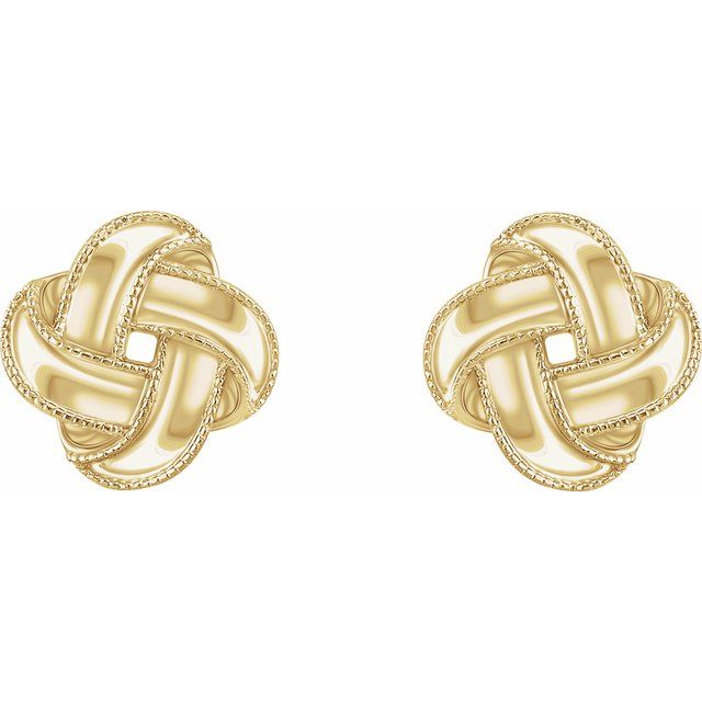 14k Yellow Knot Earrings