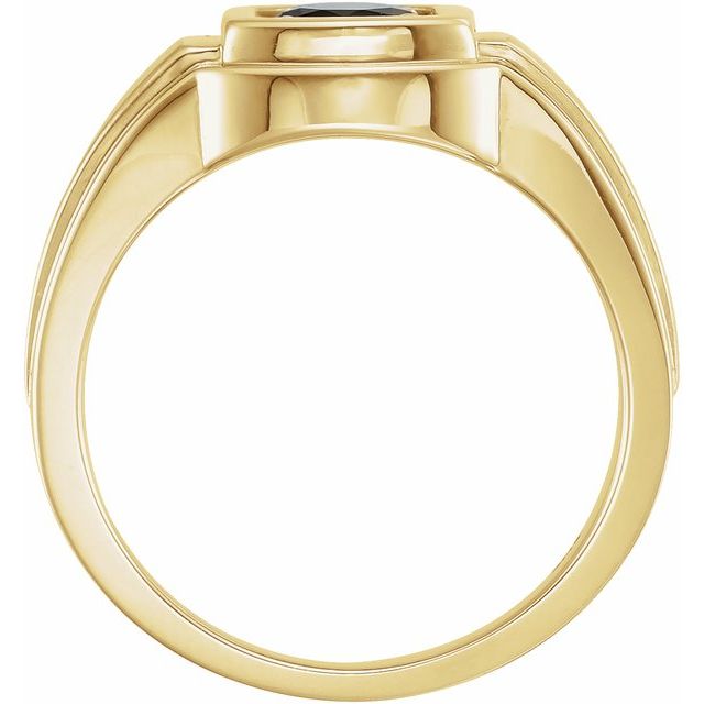 14K Yellow Natural Black Onyx Ring