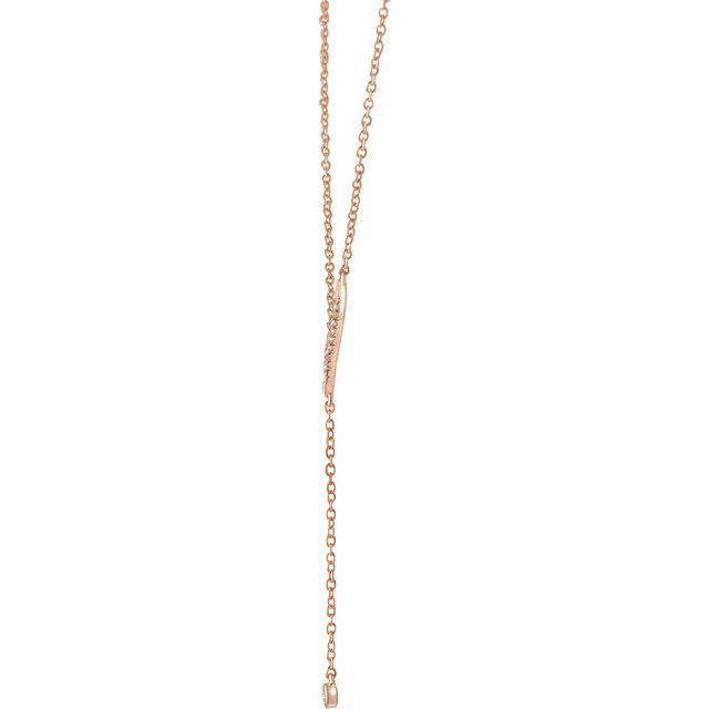 14k Rose 1/10 Ctw Natural Diamond 16-18' Y Necklace