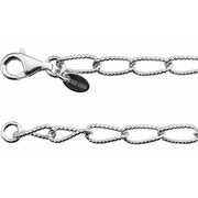 Sterling Silver 4.5 Mm Knurled Curb 7' Chain