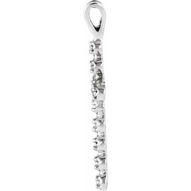 14K White .18 CTW Natural Diamond Cross Pendant