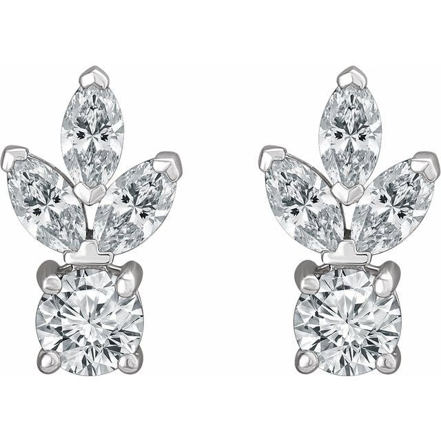 Sterling Silver Imitation White Cubic Zirconia  Earrings