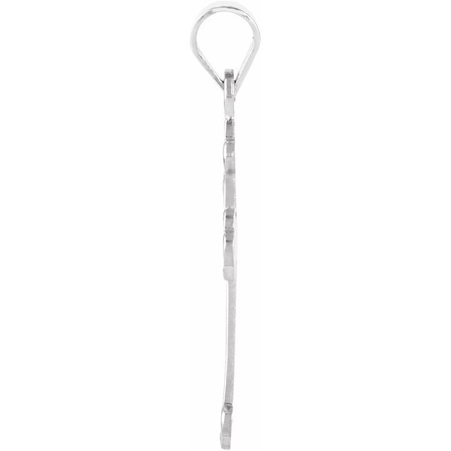 14K White 18.5x12.5 mm Cross Pendant
