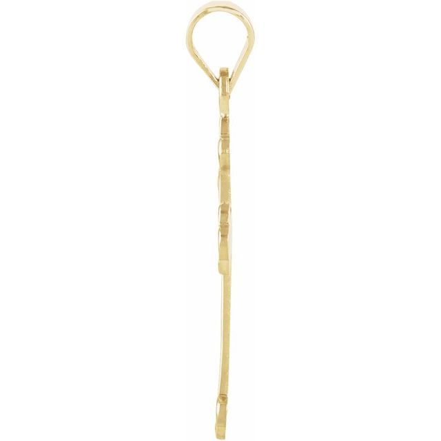 14K Yellow 18.5x12.5 mm Cross Pendant