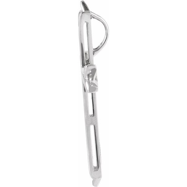 14K White Cross Pendant