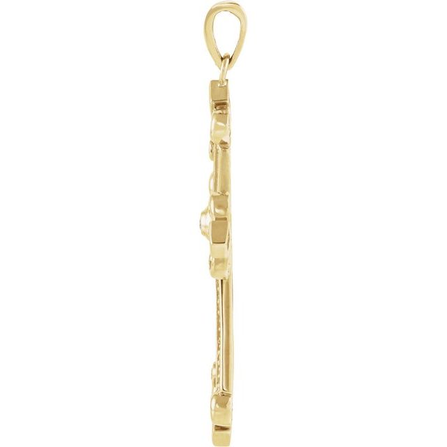 14k Yellow 5/8 Ctw Natural Diamond Cross Pendant