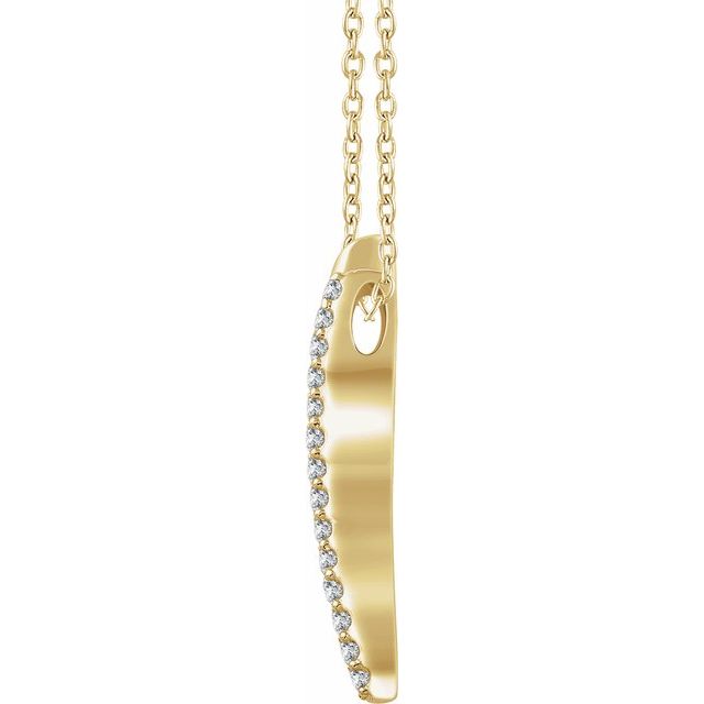 14k Yellow 1/5 Ctw Natural Diamond Bar 16-18' Necklace