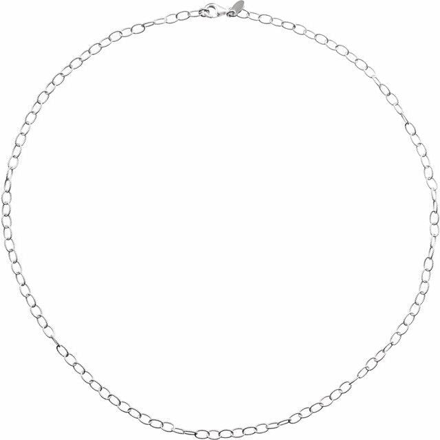 Sterling Silver 3.5 Mm Knurled Cable 16' Chain