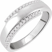 14k White 1/5 Ctw Natural Diamond Bypass Ring