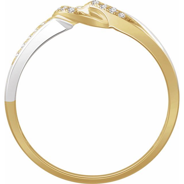 14k White /yellow 1/10 Ctw Natural Diamond Negative Space Ring