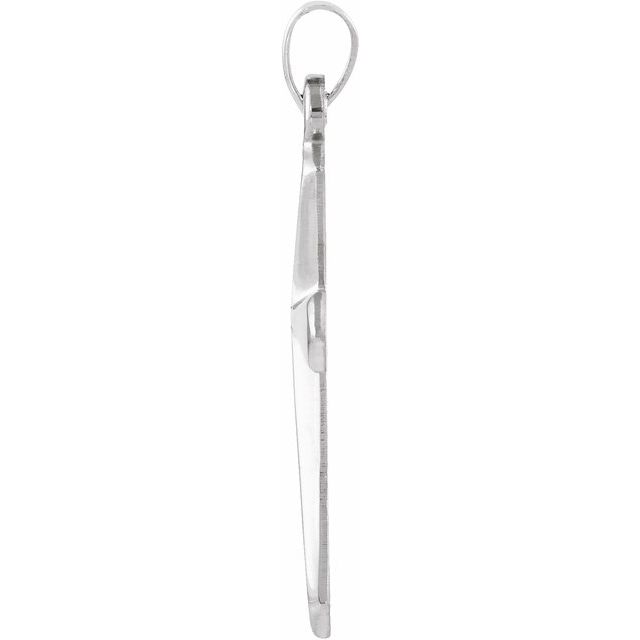 14K White 22.5x16 mm Cross Pendant