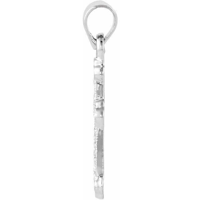 14K White 1/8 CTW Natural Diamond Cross Pendant