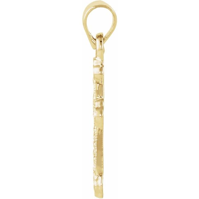 14K Yellow 1/8 CTW Natural Diamond Cross Pendant