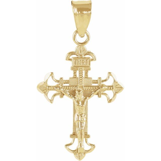 14k Yellow 19x14 Mm Crucifix Pendant