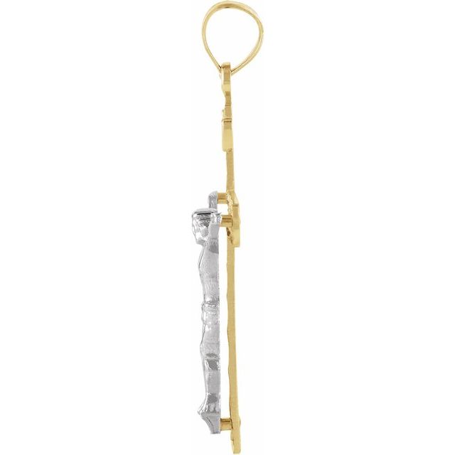 14k Yellow/white 31x19.75 Mm Crucifix Pendant