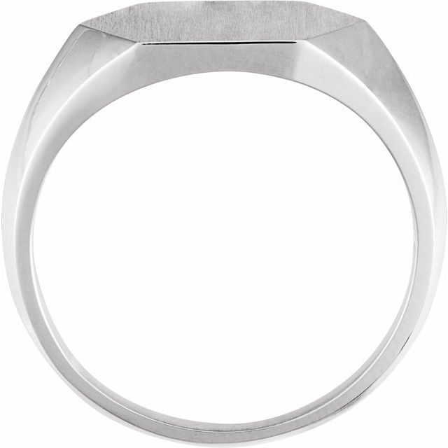 Sterling Silver 14 Mm Hexagon Signet Ring