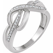 Sterling Silver 1/10 Ctw Natural Diamond Infinity-inspired Ring