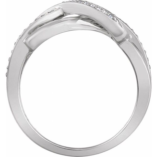 Sterling Silver 1/10 Ctw Natural Diamond Infinity-inspired Ring