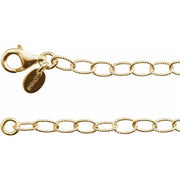 24k Yellow Vermeil 3.5 Mm Knurled Cable 18' Chain
