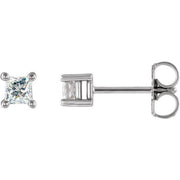 14K White 1/8 CT Natural Diamond Single Stud Earring