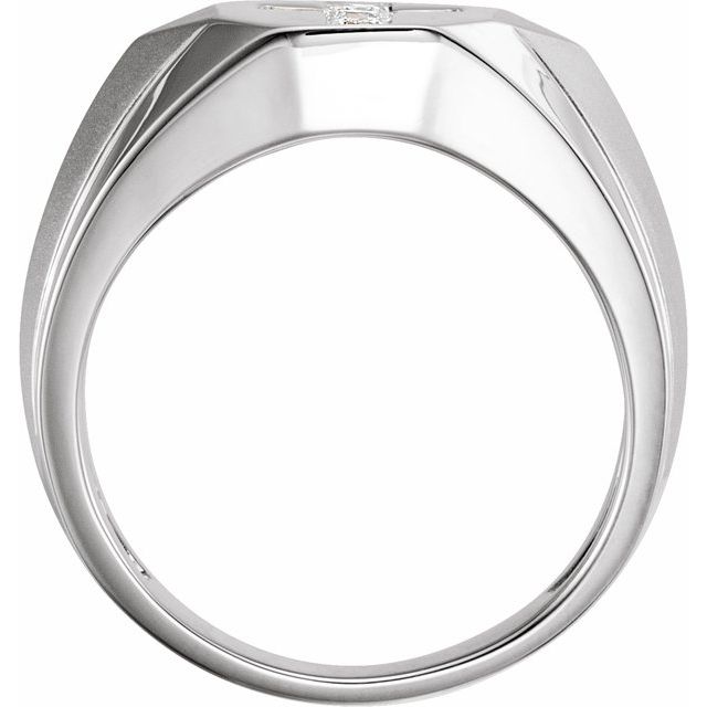 14K White 1/3 CTW Natural Diamond Cross Ring