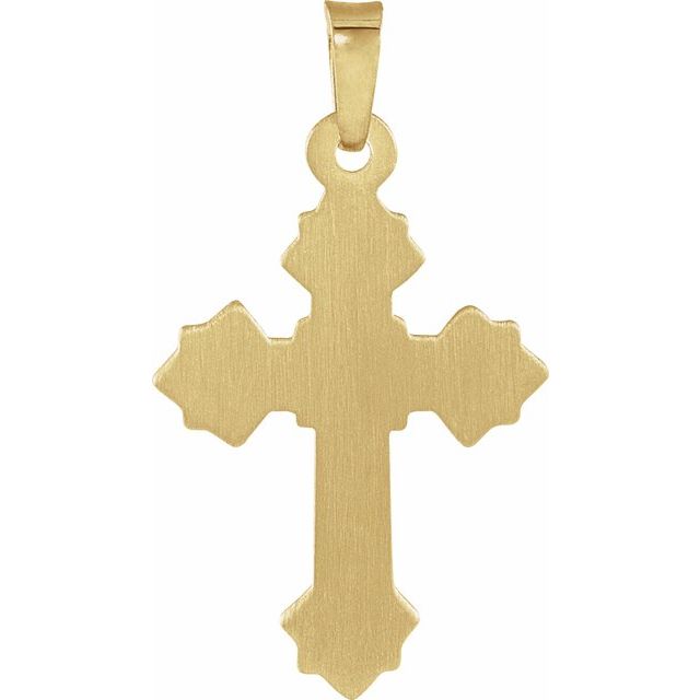 14K Yellow/White Hollow Crucifix Pendant