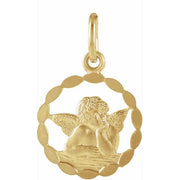 14K Yellow 12 mm Angel Pendant