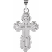 Sterling Silver 19x13 Mm Orthodox Cross Pendant