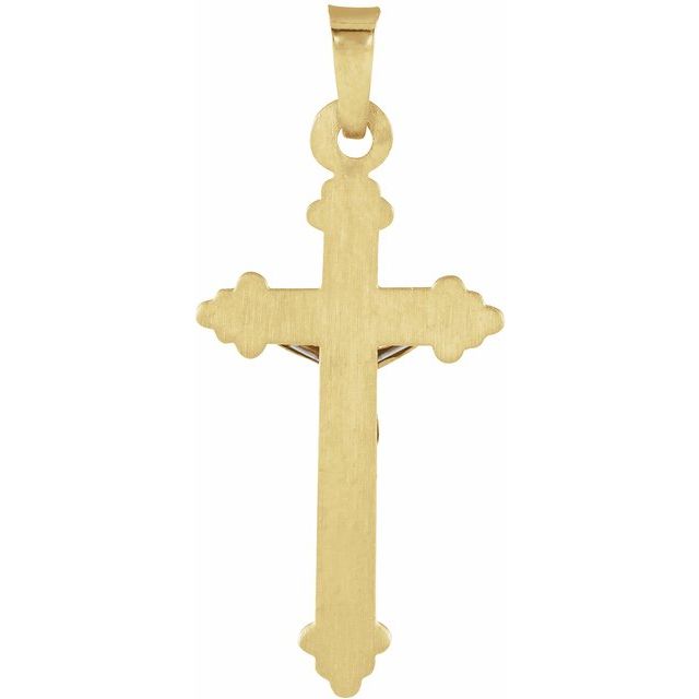 14K Yellow/White Hollow Crucifix Pendant