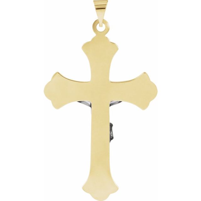 14K Yellow/White 45x31 mm Crucifix Pendant