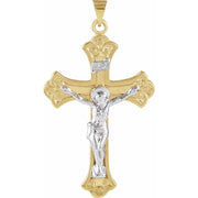 14K Yellow/White 45x31 mm Crucifix Pendant