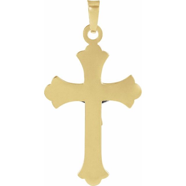 14K Yellow/White 27.75x17 mm Crucifix Pendant