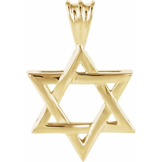 14K Yellow 17x15.25 mm Star of David Pendant