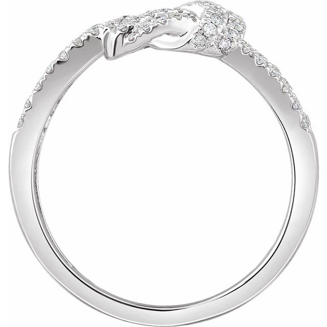 14k White 1/3 Ctw Natural Diamond Knot Ring