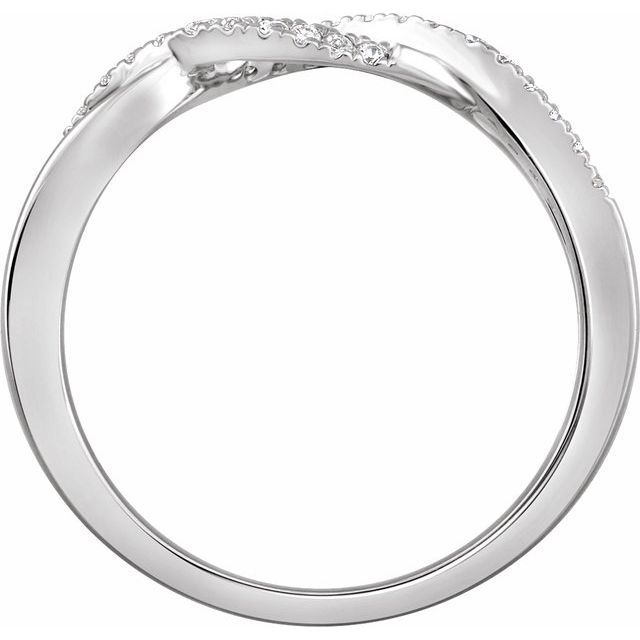 14k White 1/6 Ctw Natural Diamond Criss-cross Ring
