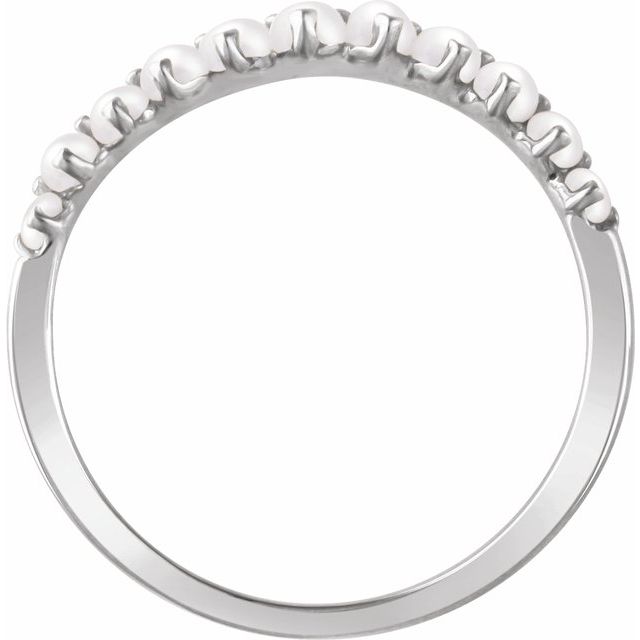 14k White Cultured White Freshwater Pearl Ring