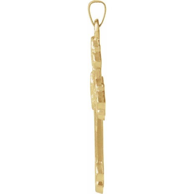 14K Yellow 26x20 mm Hollow Cross Pendant