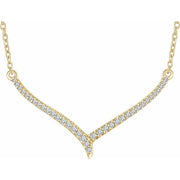 14k Yellow 1/6 Ctw Natural Diamond 16-18' V Necklace