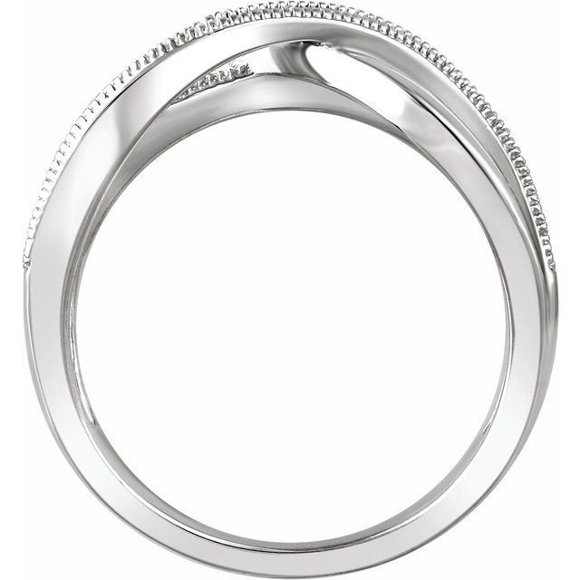 14k White 1/4 Ctw Natural Diamond Criss-cross Ring
