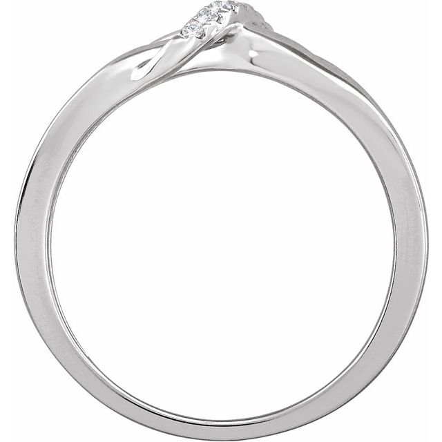 14k White .05 Ctw Natural Diamond Negative Space Ring