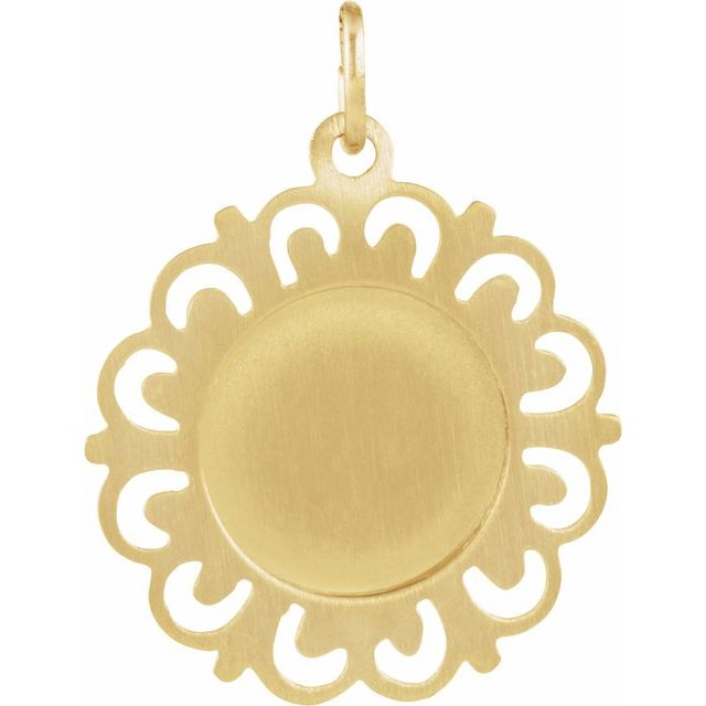 14K Yellow 18 mm Caridad Del Cobre Medal