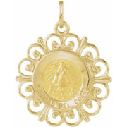 14K Yellow 18 mm Caridad Del Cobre Medal
