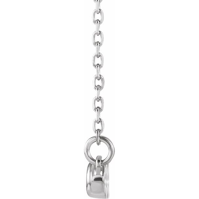 14k White 1/5 Ctw Natural Diamond Bezel-set Bar 16-18' Necklace