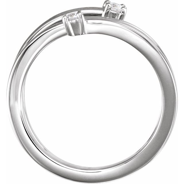14k White 1/8 Ctw Natural Diamond Bypass Ring